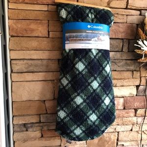 Columbia blue green plaid Sherpa Plush Throw
